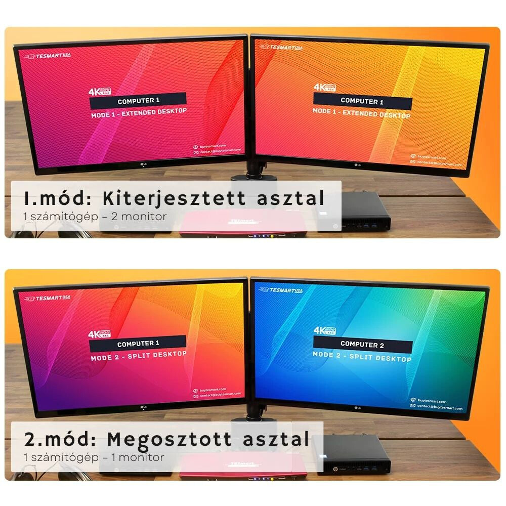 Tesmart KVM switch 2 monitor 3. kép