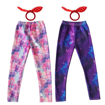 Galaxis mintás polárbéléses gyerek leggings 2 db, 110
