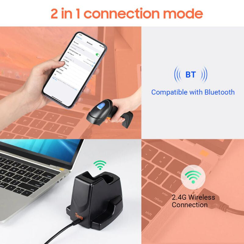 Tera HW0007-BT Bluetooth vonalkódolvasó közelről
