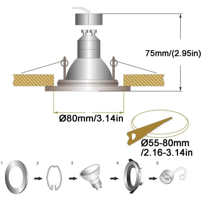 Süllyesztett LED spotlámpa 4. kép