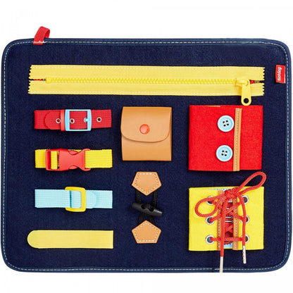 Montessori busy board fejlesztő tábla 1-4 éves gyerekeknek