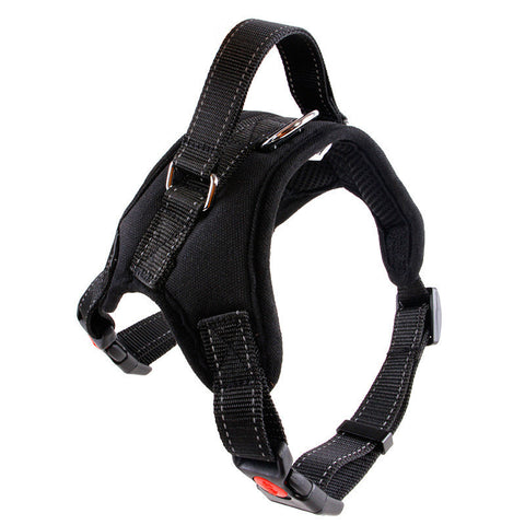 Dog harness with adjustable straps, black, size L