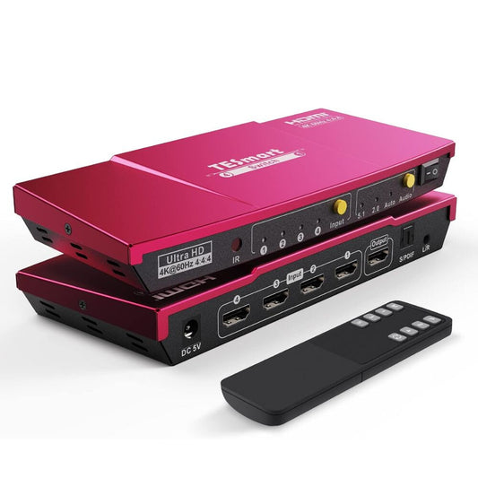 HDMI switch 4K 4×1, 60 Hz, HDR10, Dolby Vision, SPDIF, CEC, Tesmart