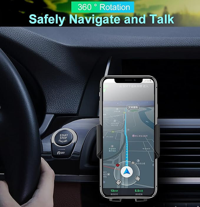 Fekete Qi autós telefontartó 4. kép