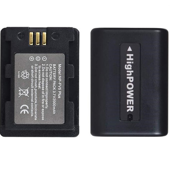 Andoer NP-FV5 Plus kamera akkumulátor, 2000 mAh, újratölthető