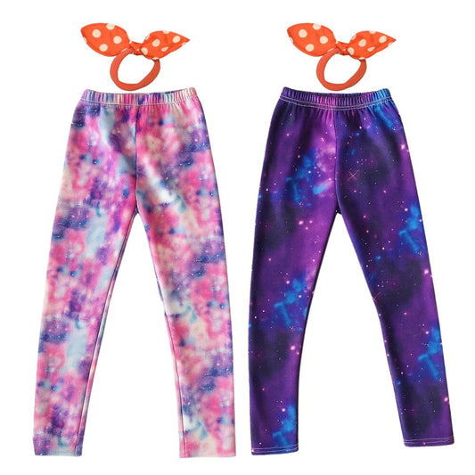 Galaxis mintás polárbéléses gyerek leggings 2 db, 140