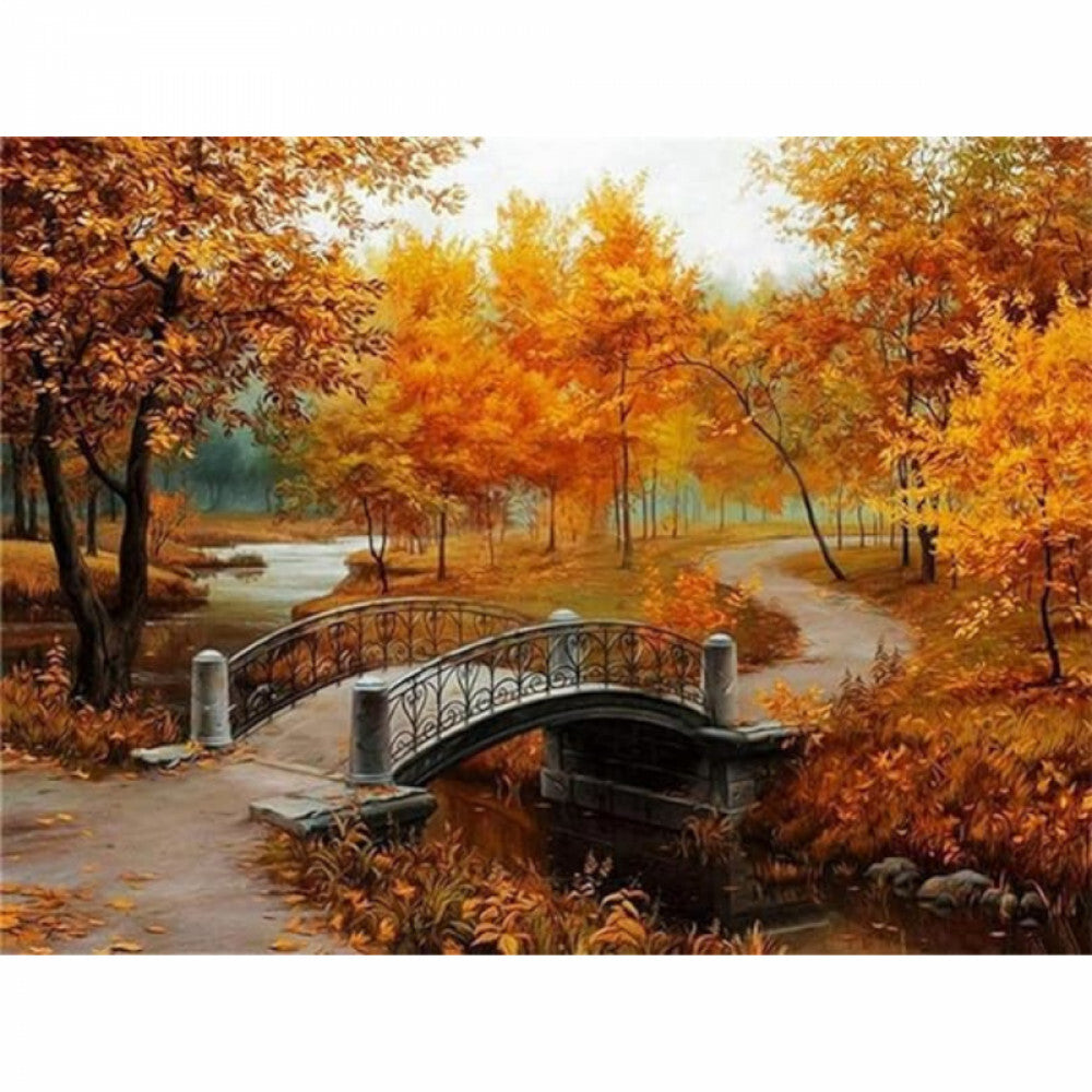 Gyémántfestő készlet őszi mintával, 40 × 30 cm