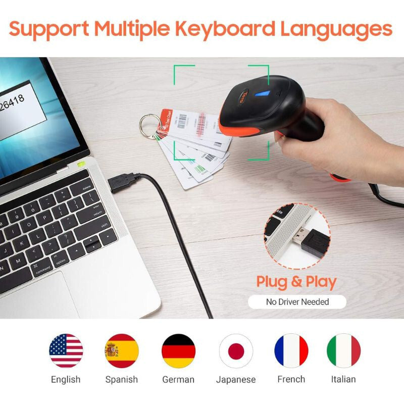Narancssárga USB vonalkódolvasó 4. kép