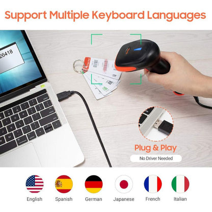 Narancssárga USB vonalkódolvasó 4. kép