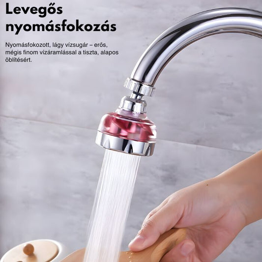 Víztakarékos csapfej közelről