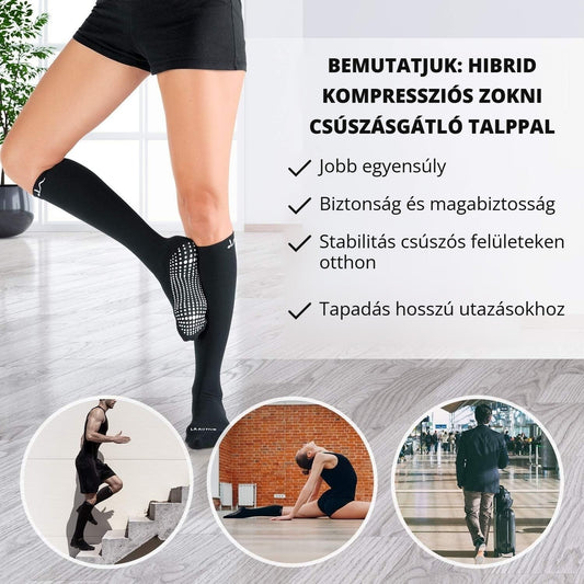 Kompressziós térdzokni közelről