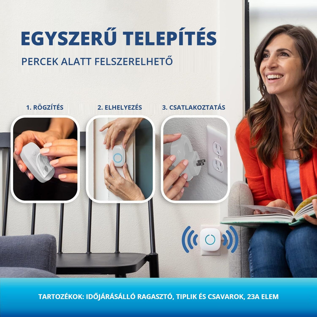 Vezeték nélküli csengő 2 vevővel 5. kép