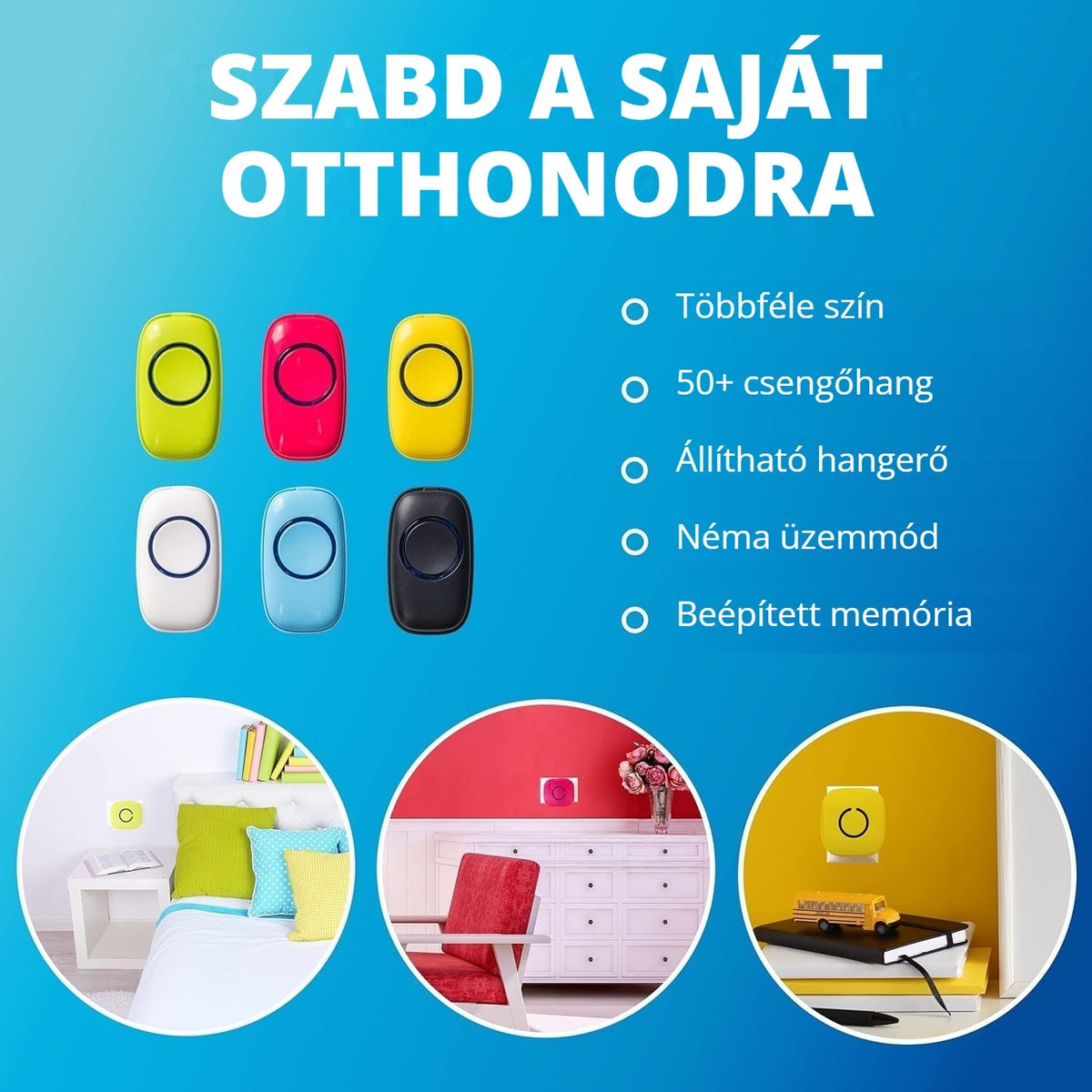 Vezeték nélküli csengő 2 gombbal 6. kép