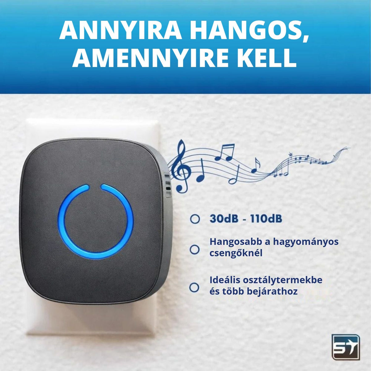 Vezeték nélküli csengő 2 gombbal 9. kép